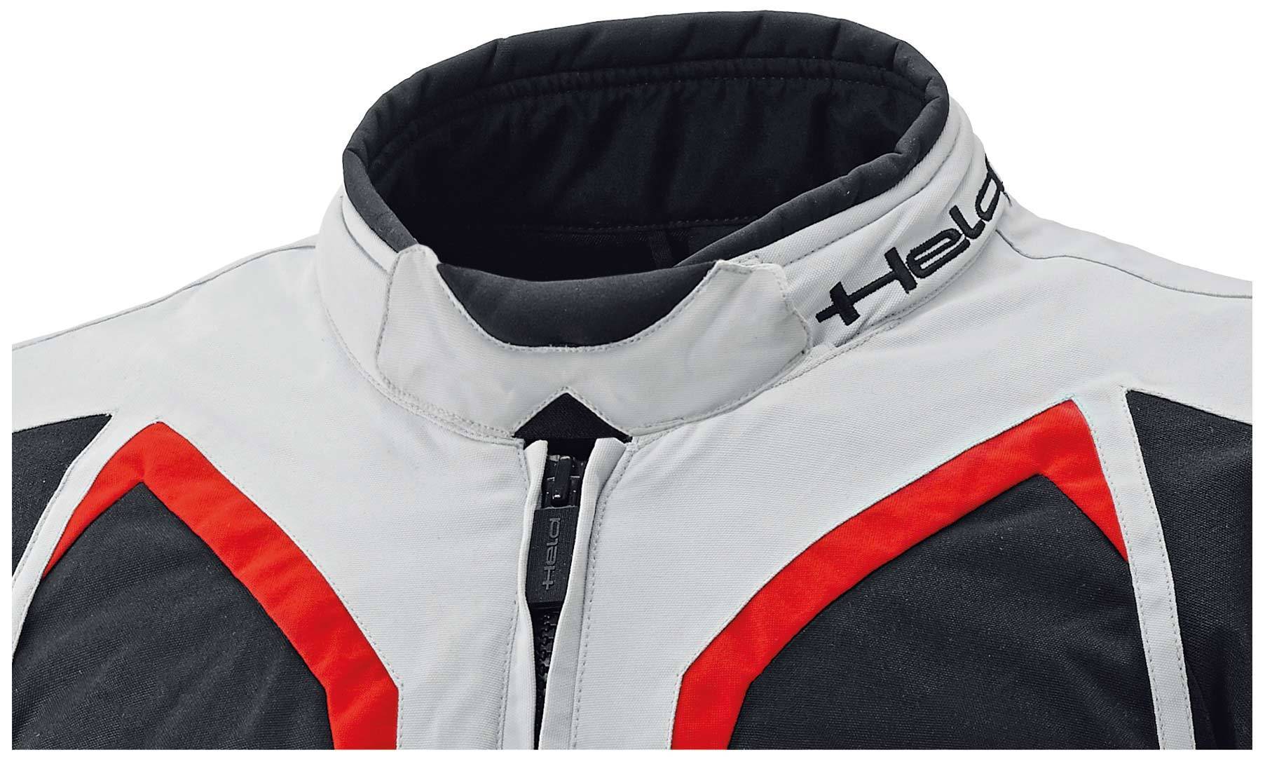 Side view of Held Zelda Motorcycle Textile Jacket, grey-red, Size M for Men