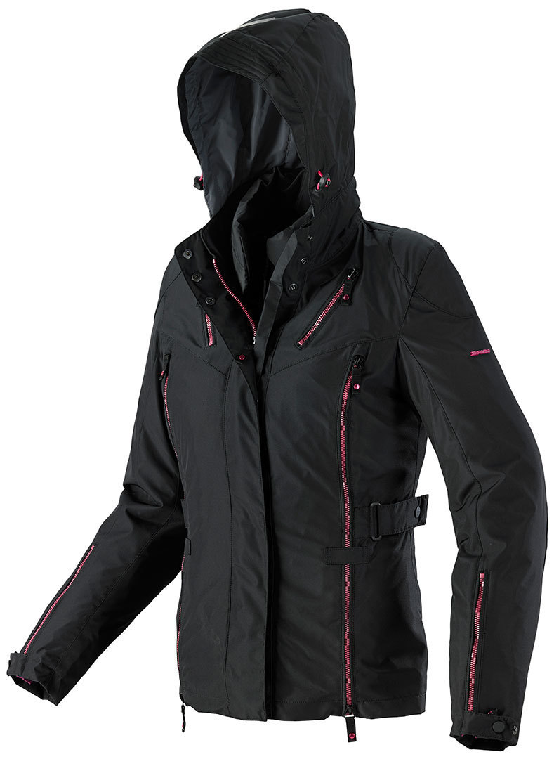 Spidi Stormy H2Out Ladies Motorcycle Textile Jacket, black-pink, Size XS for Women, black-pink, Size XS for Women