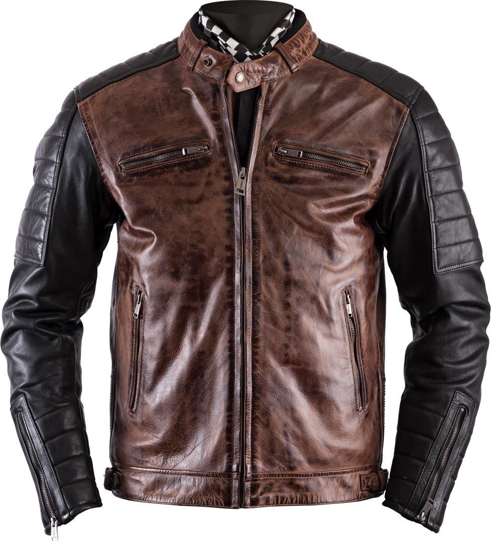 Helstons Cruiser Rag Кожаная куртка Коричневый/Черный S 
