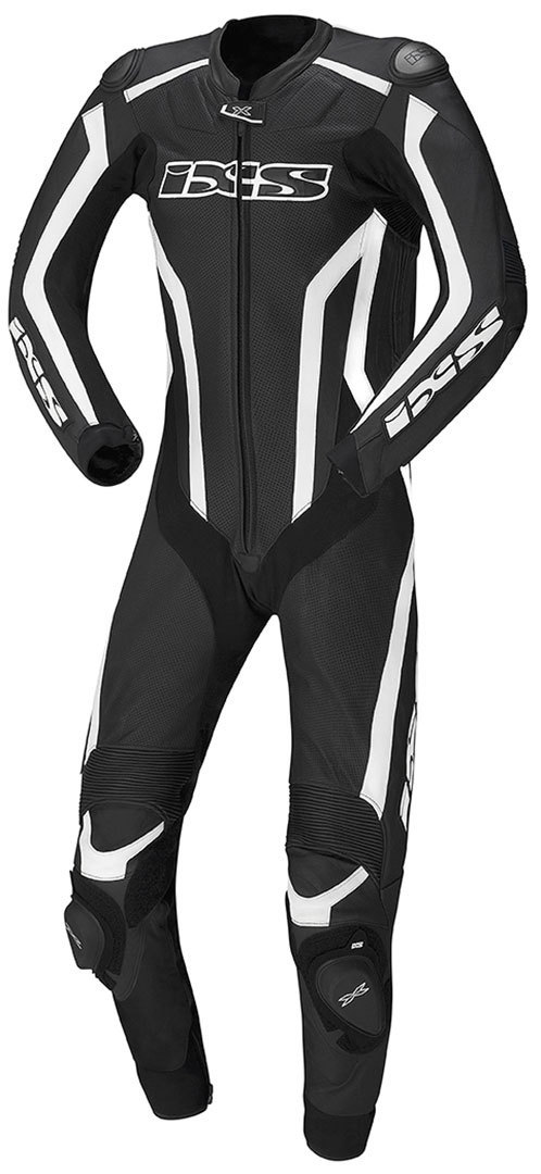 IXS GP Track One Piece Leather Suit, black-white, Size 52, black-white, Size 52