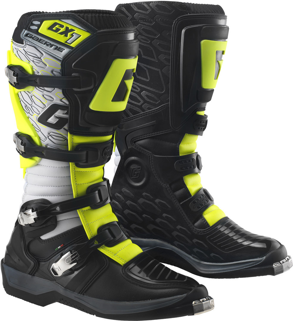 Gaerne GX-1 Evo Motocross Boots, black-white-green, Size 48, black-white-green, Size 48