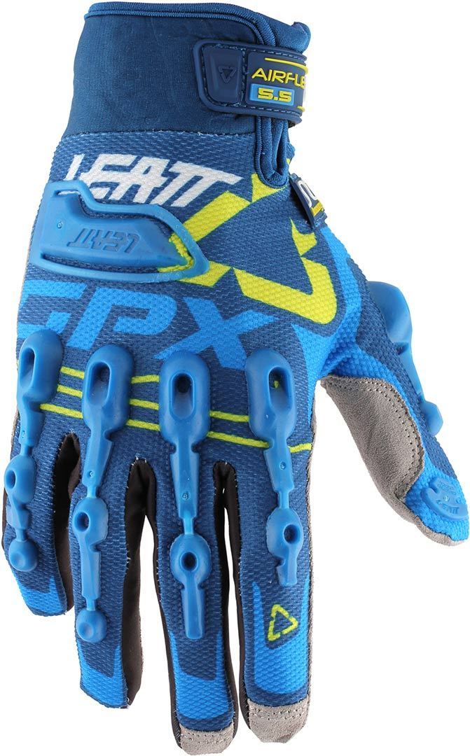 Leatt GPX 5.5 Windblock Gants, bleu-jaune, taille XS pour Hommes
