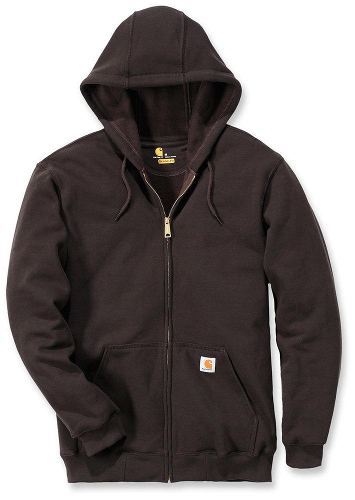 Carhartt Mosley khaki Hooded Parka Poly Cotton Zip Jacket Warm Winter Lined UK S