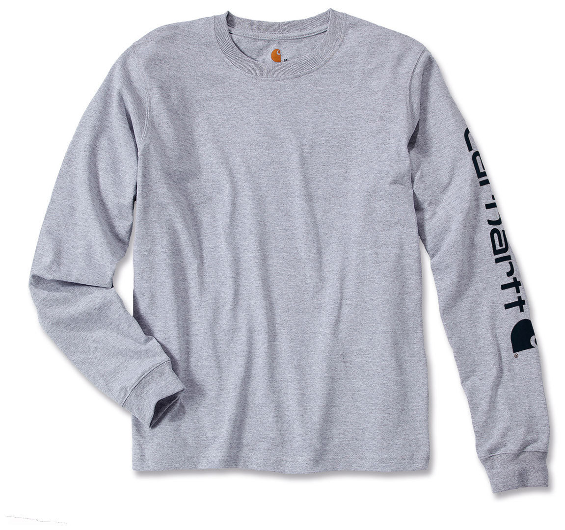 Carhartt Logo Longsleeve (långsleeve), grå, storlek M