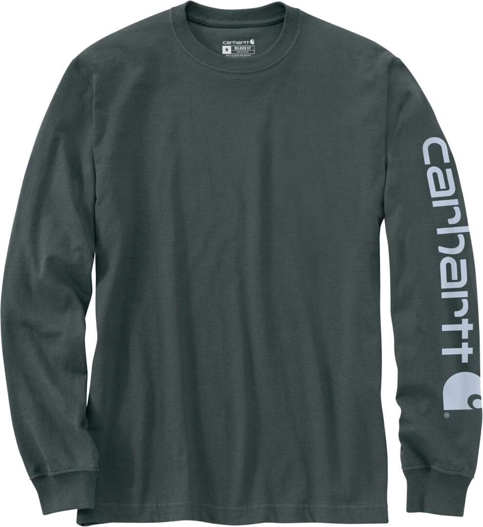 Carhartt Logo Longsleeve (långsleeve), grå-grön, storlek L