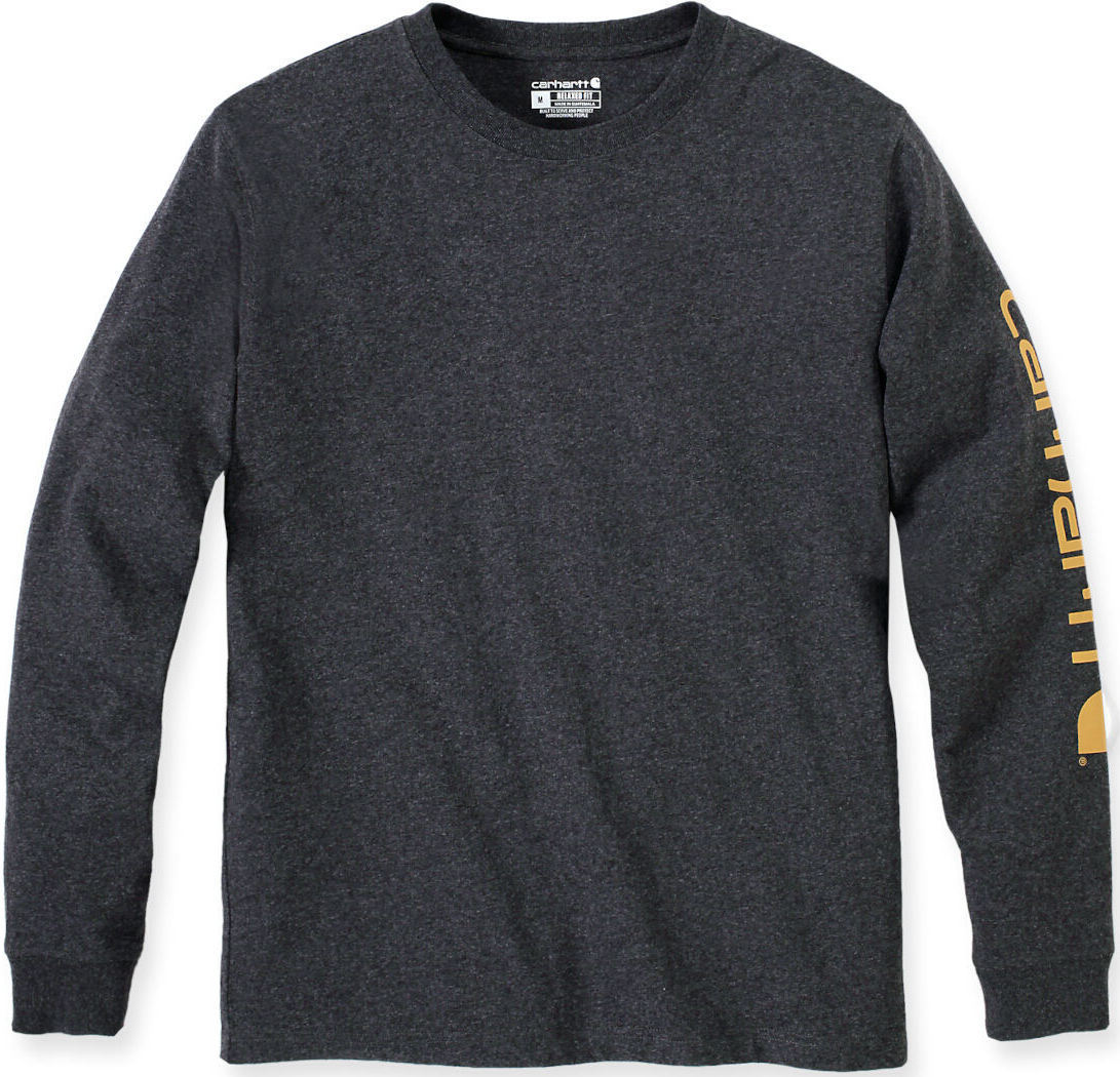 Carhartt Logo Longsleeve (långsleeve), svart-grå, storlek S