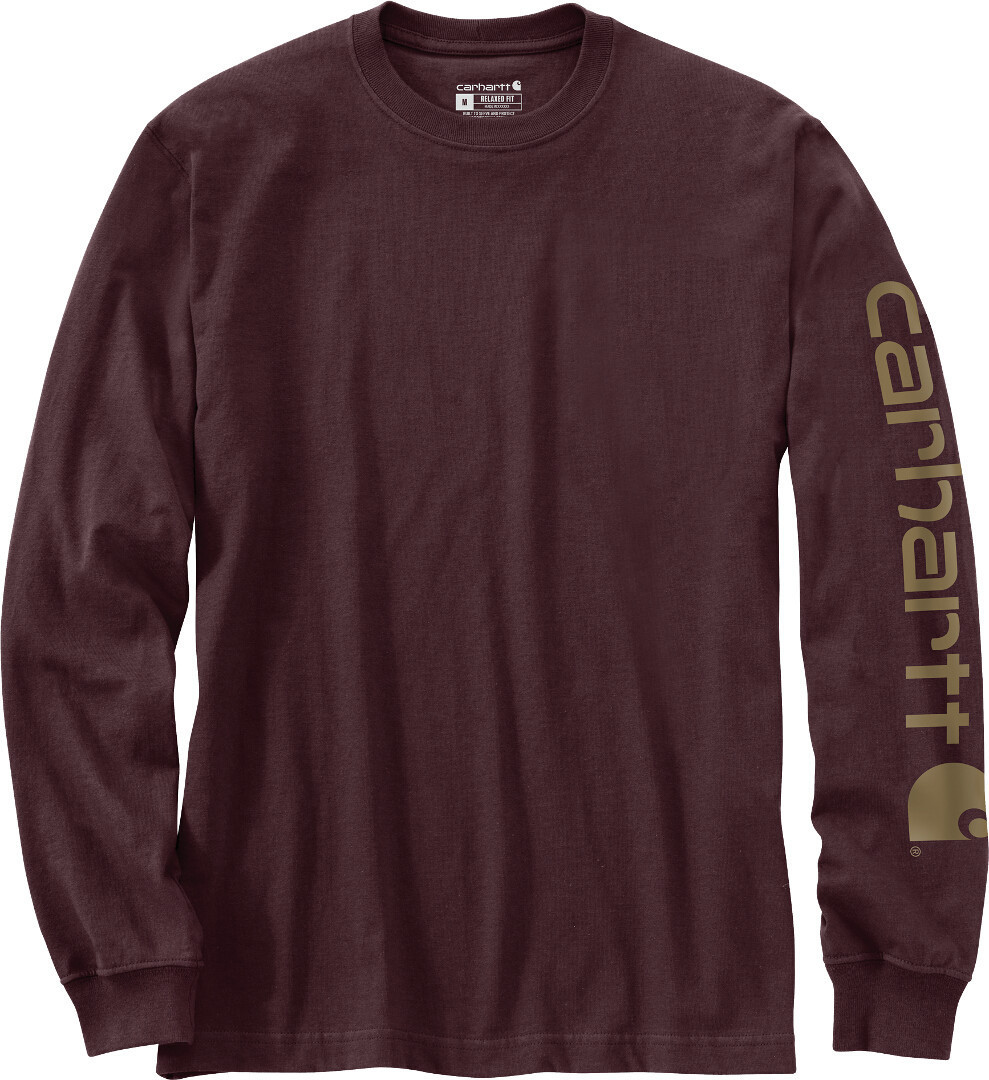 Carhartt Logo Longsleeve (långsleeve), mörklila, storlek 2XL