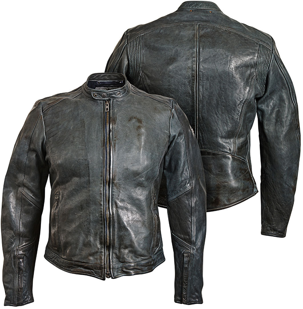 Rokker Street Leather Jacket, grey, Size S, grey, Size S