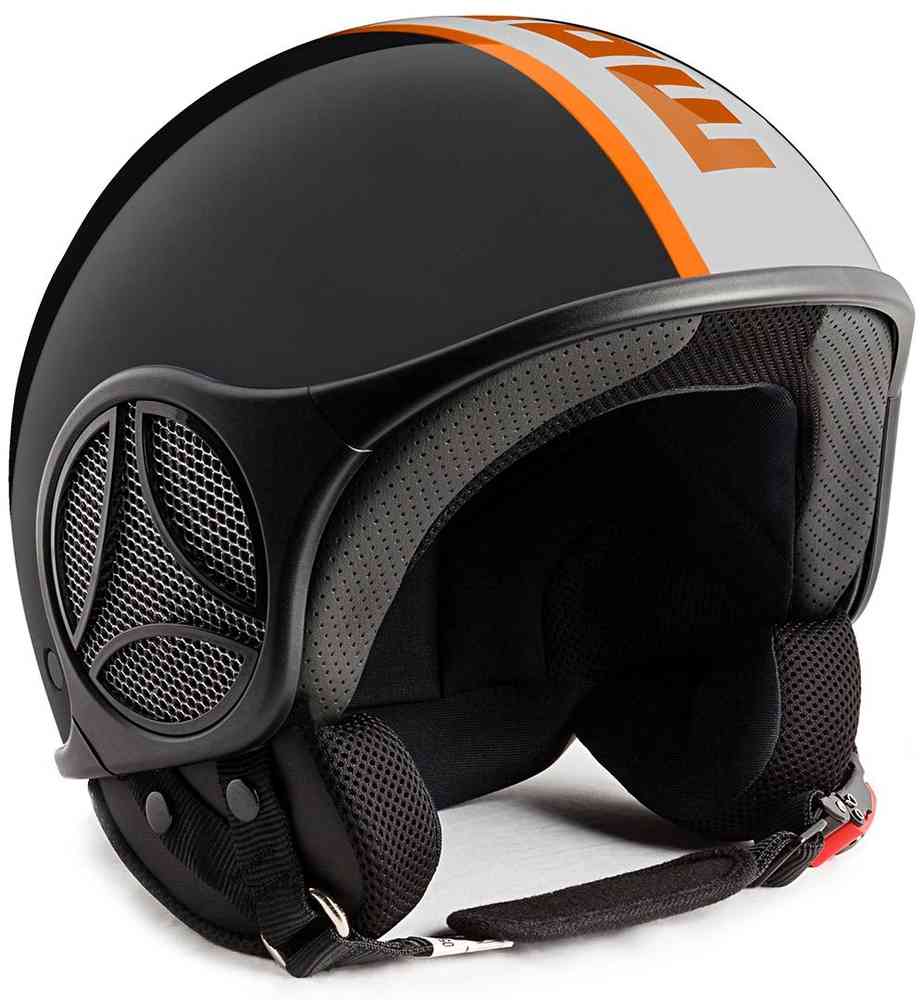 MOMO Minimomo Black / Orange Jet hjelm