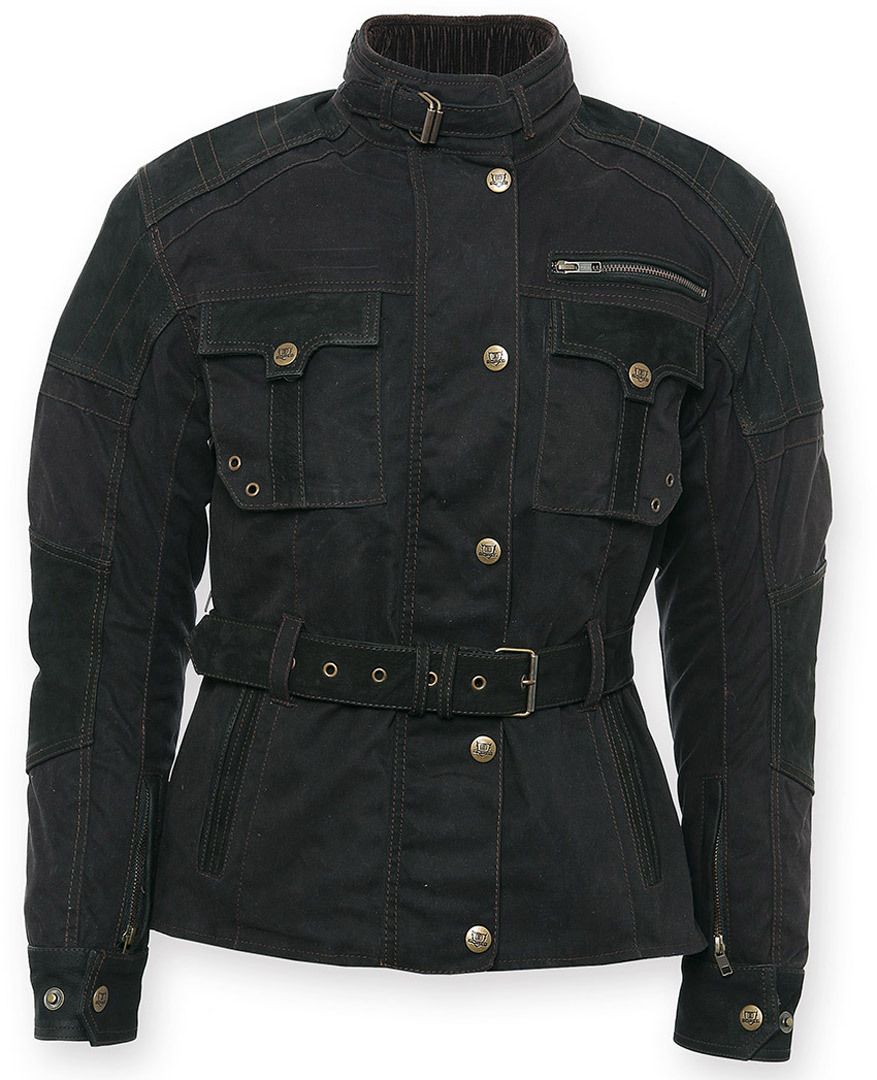 Bores Monika Ladies Wax Jacket, black, Size L for Women, black, Size L for Women