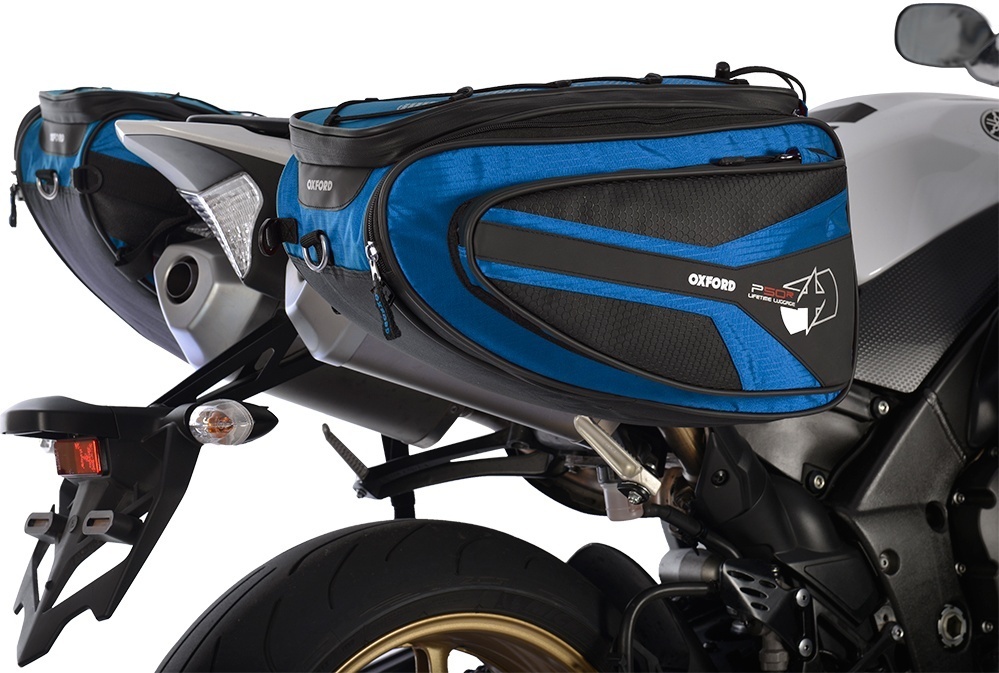 Oxford P50R Motorfiets Zadeltassen, blauw, afmeting 41-50l