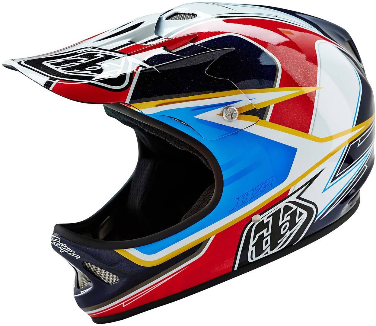 Troy Lee Designs D2 Sonar Downhill Helmet, white-red, Size XL 2XL, white-red, Size XL 2XL