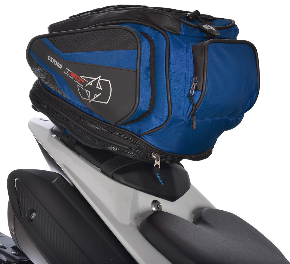 Oxford T30R Motorcycle Tail Bag, blue, Size 21-30l, blue, Size 21-30l