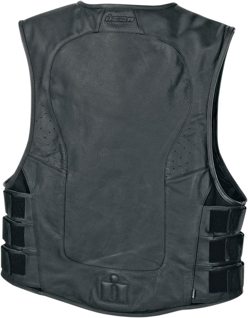 Side view of Icon Regulator D30 Stripped Vest, black, Size L XL for Men