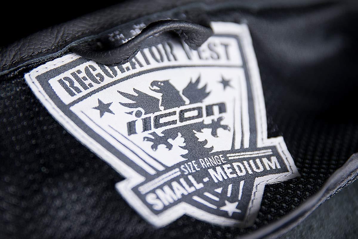 Side view of Icon Regulator D30 Stripped Vest, black, Size L XL for Men