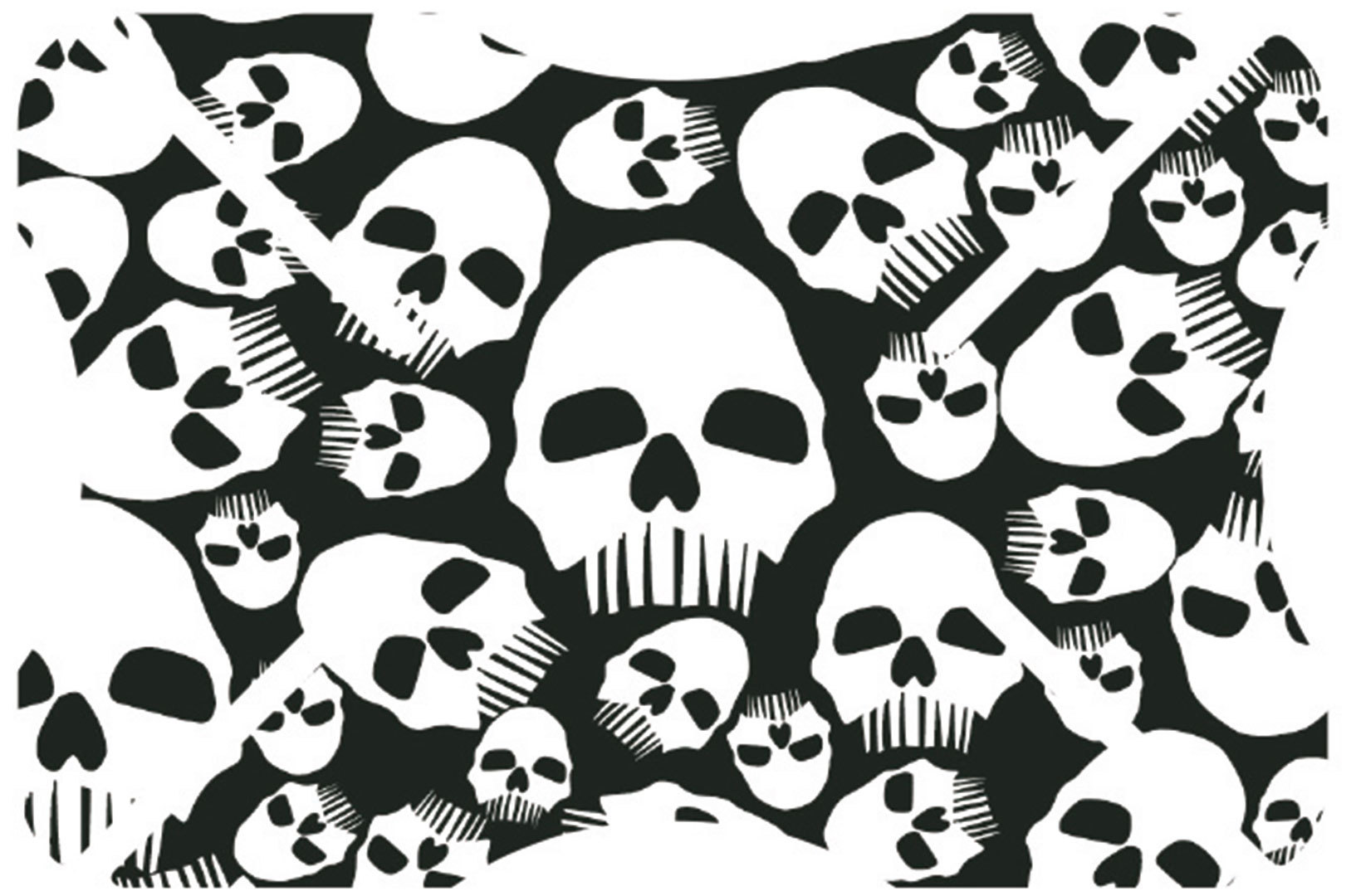 Oxford Skullz Helmet Bumper, black-white, black-white, Size One Size