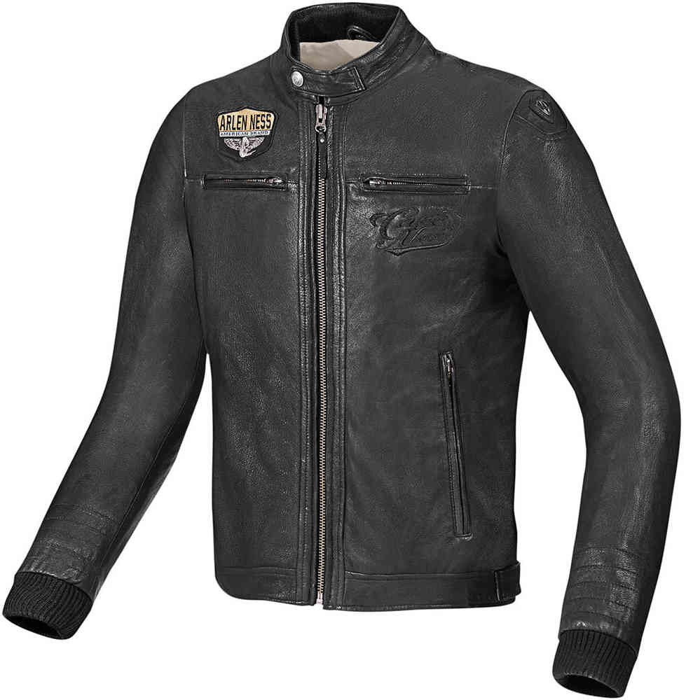 Arlen Ness Retro Motorcycle Leather Jacket buy cheap FC Moto