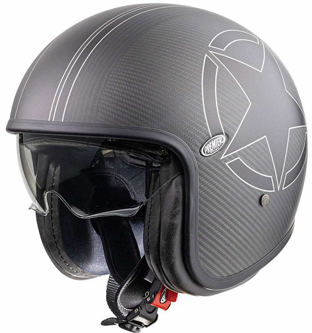 Premier Vintage Carbon Star Jet Helmet, black, Size XS, black, Size XS