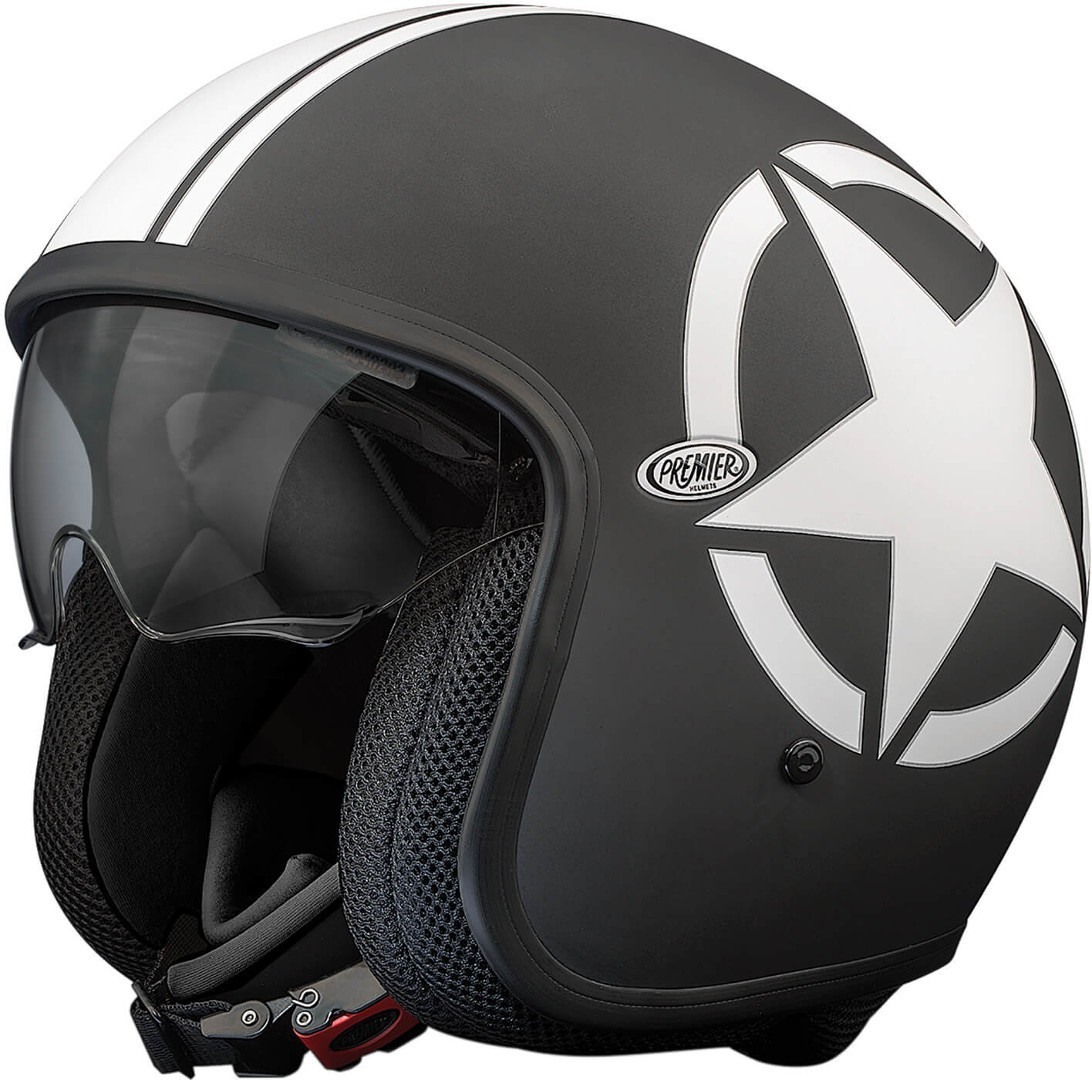 Premier Vintage Star Jet Helmet, black, Size XS, black, Size XS