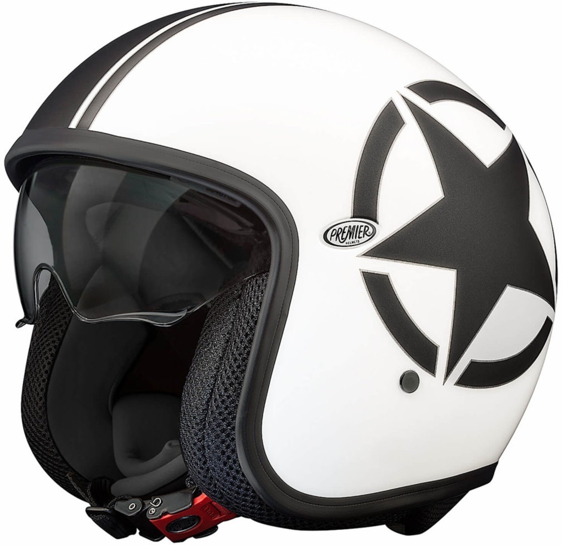 Premier Vintage Star Jet Helmet, white, Size S, white, Size S