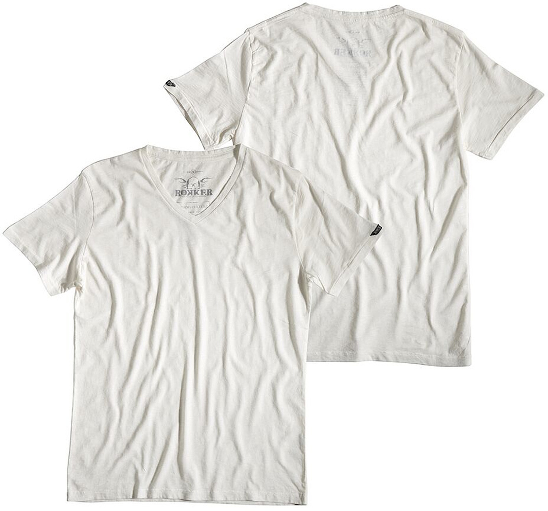 Rokker RKK V-Neck T-Shirt, white, Size L, white, Size L