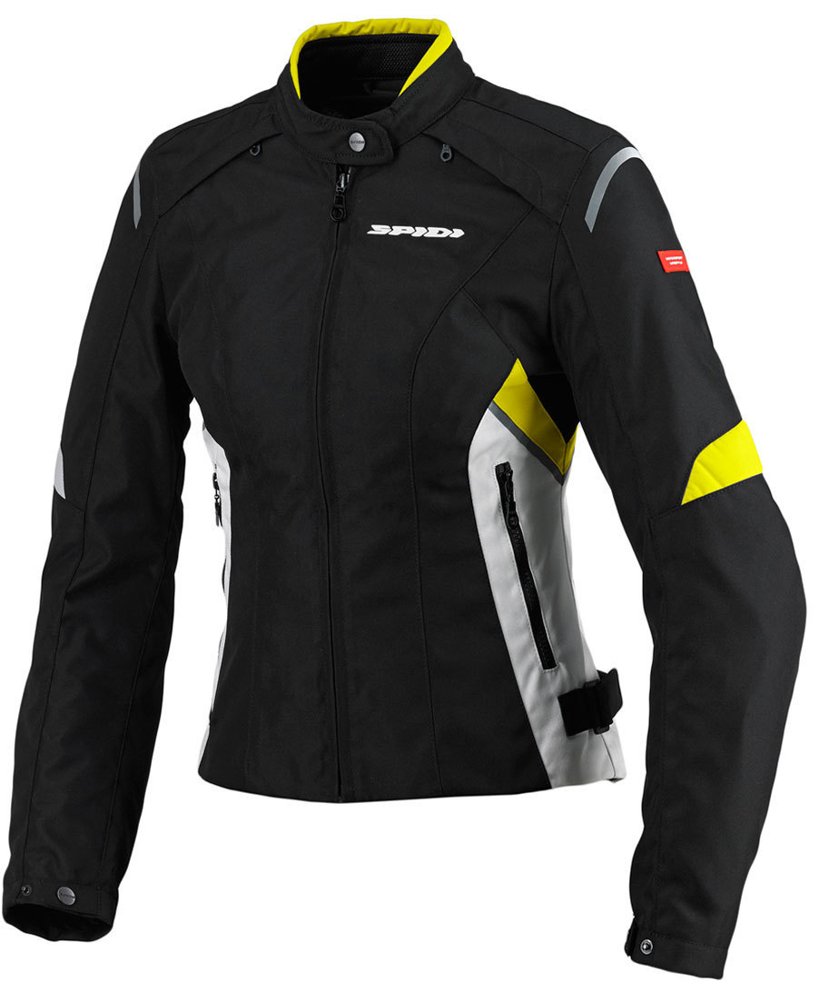 Spidi Flash Tex Ladies Motorcycle Textile Jacket, black-yellow, Size 2XS for Women, black-yellow, Size 2XS for Women