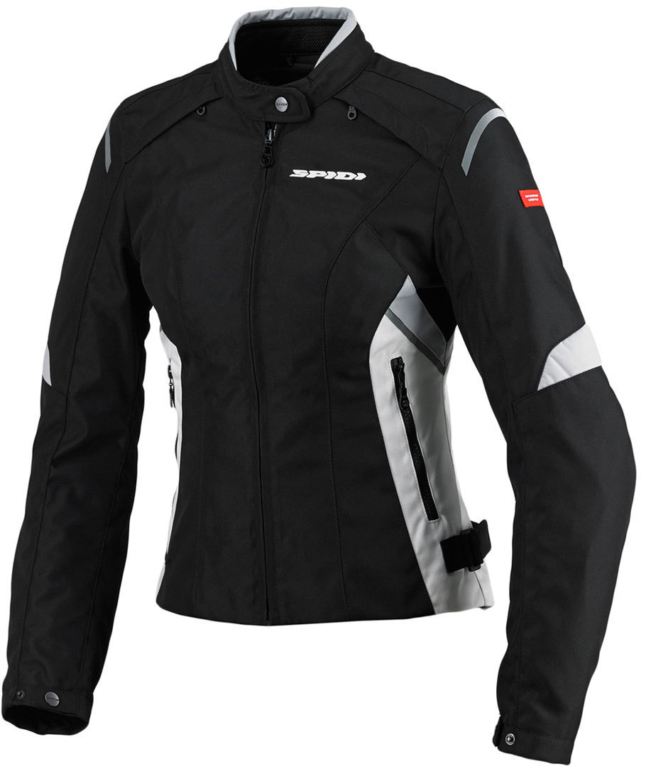Spidi Flash Tex Ladies Motorcycle Textile Jacket, black-grey, Size 2XS for Women, black-grey, Size 2XS for Women