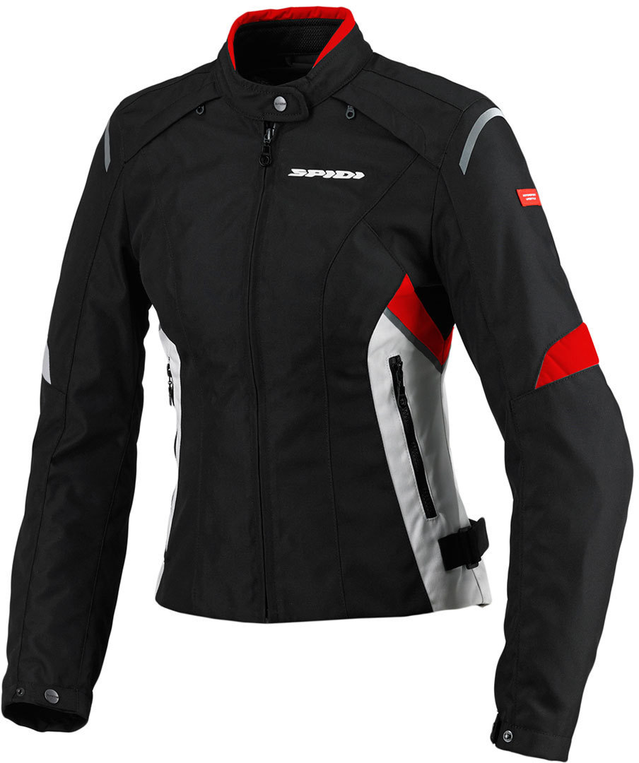 Spidi Flash Tex Ladies Motorcycle Textile Jacket, black-red, Size 2XS for Women, black-red, Size 2XS for Women