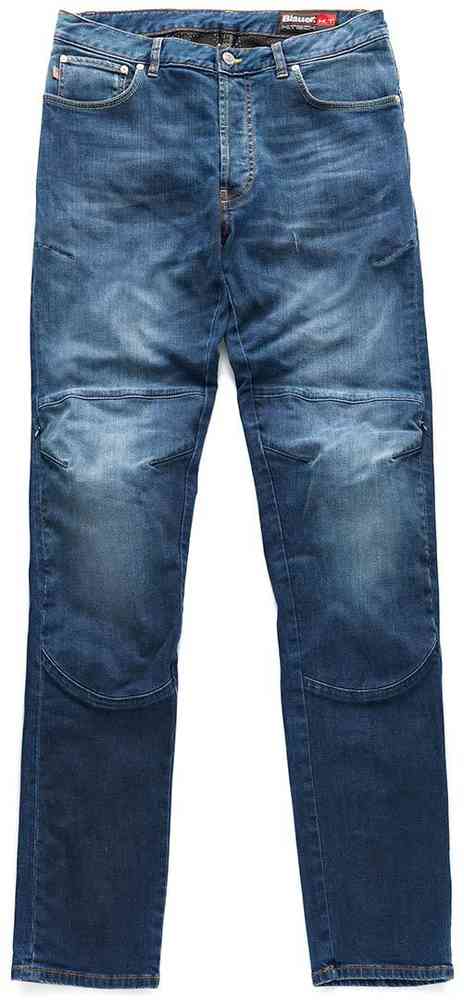 Blauer Kevin Motorrad Jeans Hose Blau