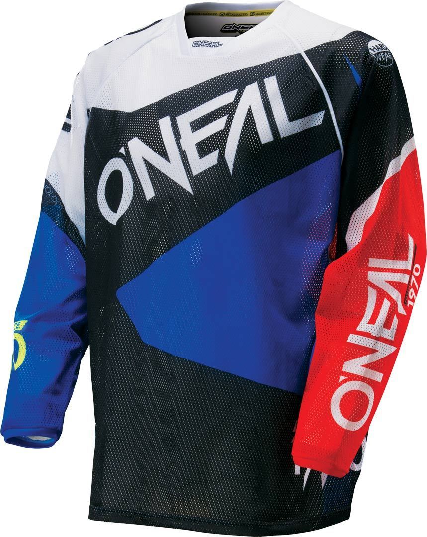 O´Neal Hardwear Flow Vented Jersey, white-red-blue, Size S, white-red-blue, Size S