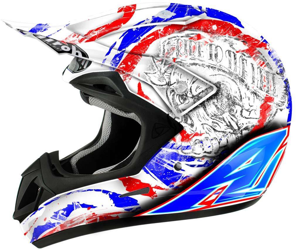 Airoh Jumper Frame Motocross Helm, weiss-rot-blau, Größe XS, weiss-rot-blau, Größe XS