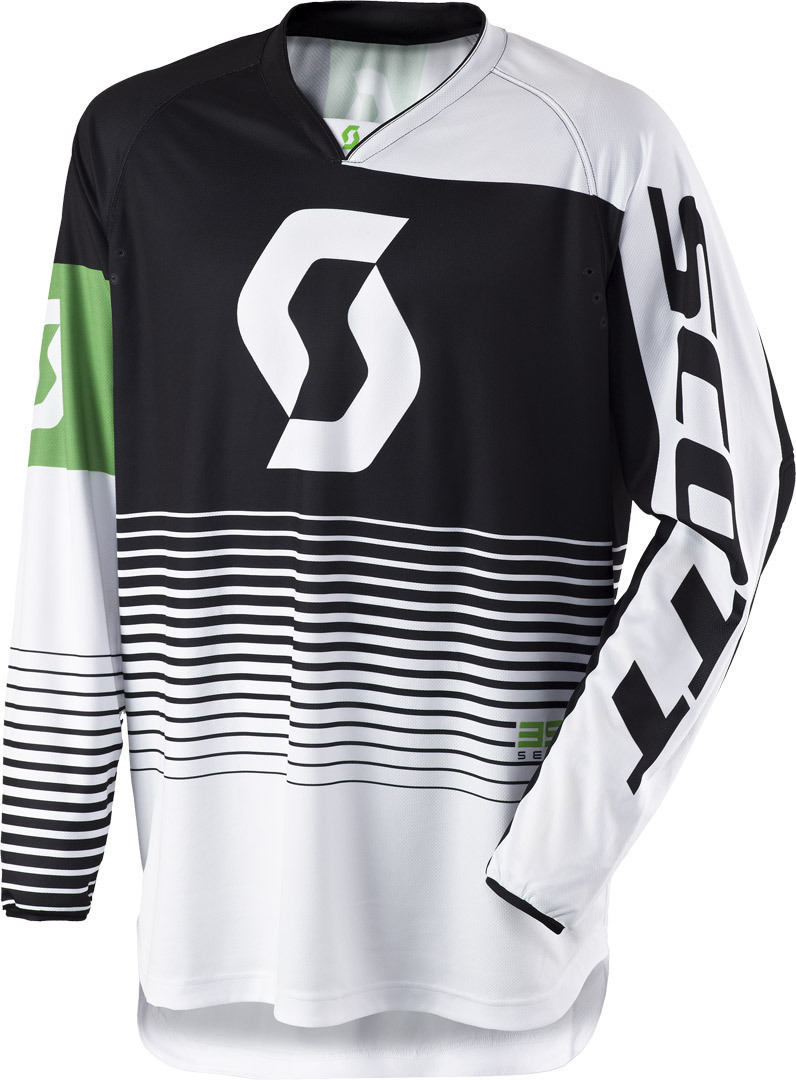 Scott 350 Track Motocross Jersey 2017, black-white, Size M, black-white, Size M