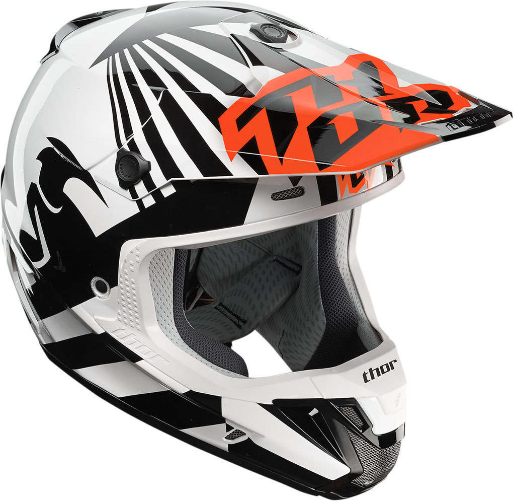Thor Verge Dazz Motocross Helmet, white-orange, Size S, white-orange, Size S