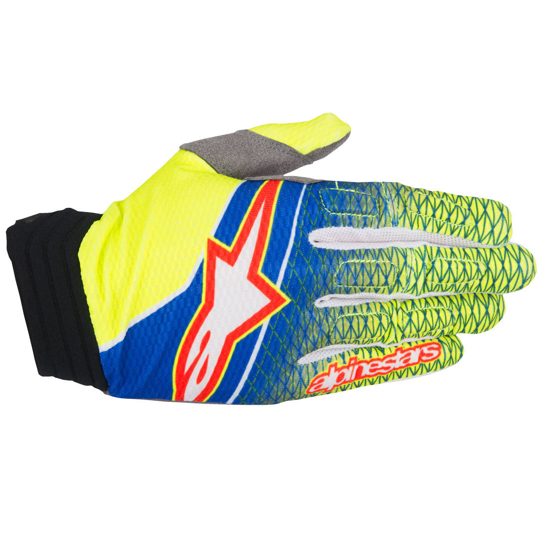 Alpinestars Aviator Gloves, red-blue-yellow, Size 2XL, red-blue-yellow, Size 2XL