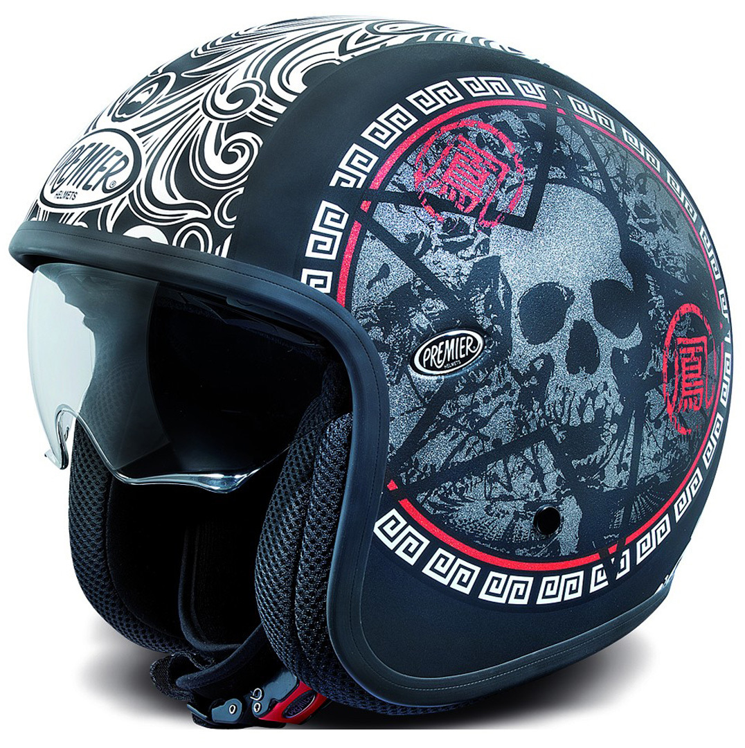 Premier Vintage SK9 Jet Helmet, black, Size XS, black, Size XS