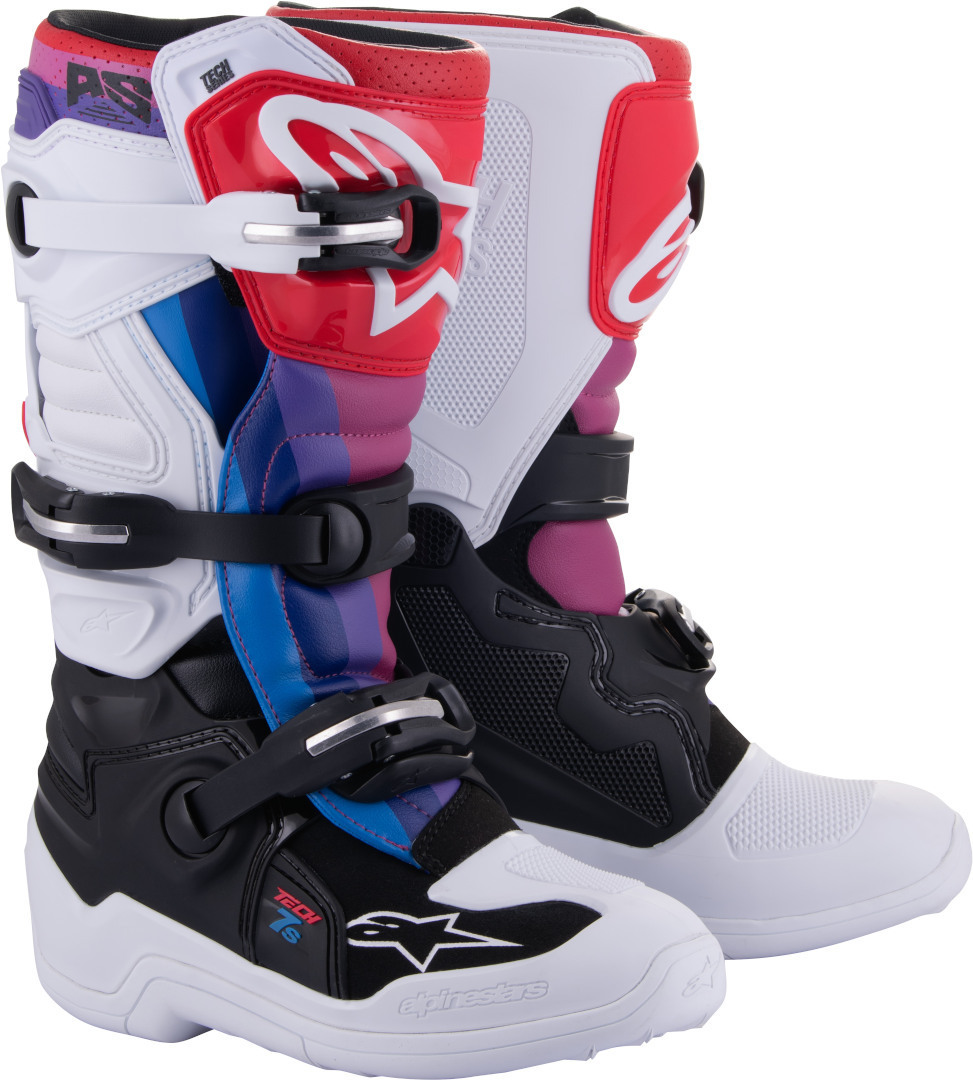Alpinestars Tech 7S Молодежные ботинки для мотокросса Белый/Черный/Красный 38 