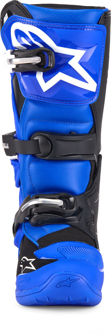 Side view of Alpinestars Tech 7S Youth Motocross Boots, black-white-blue, Size 34