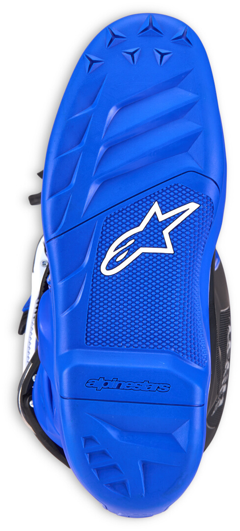 Side view of Alpinestars Tech 7S Youth Motocross Boots, black-white-blue, Size 34