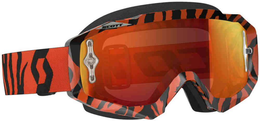 Scott Hustle MX Chrome Works Motocross suojalasit musta/Fluo oranssi