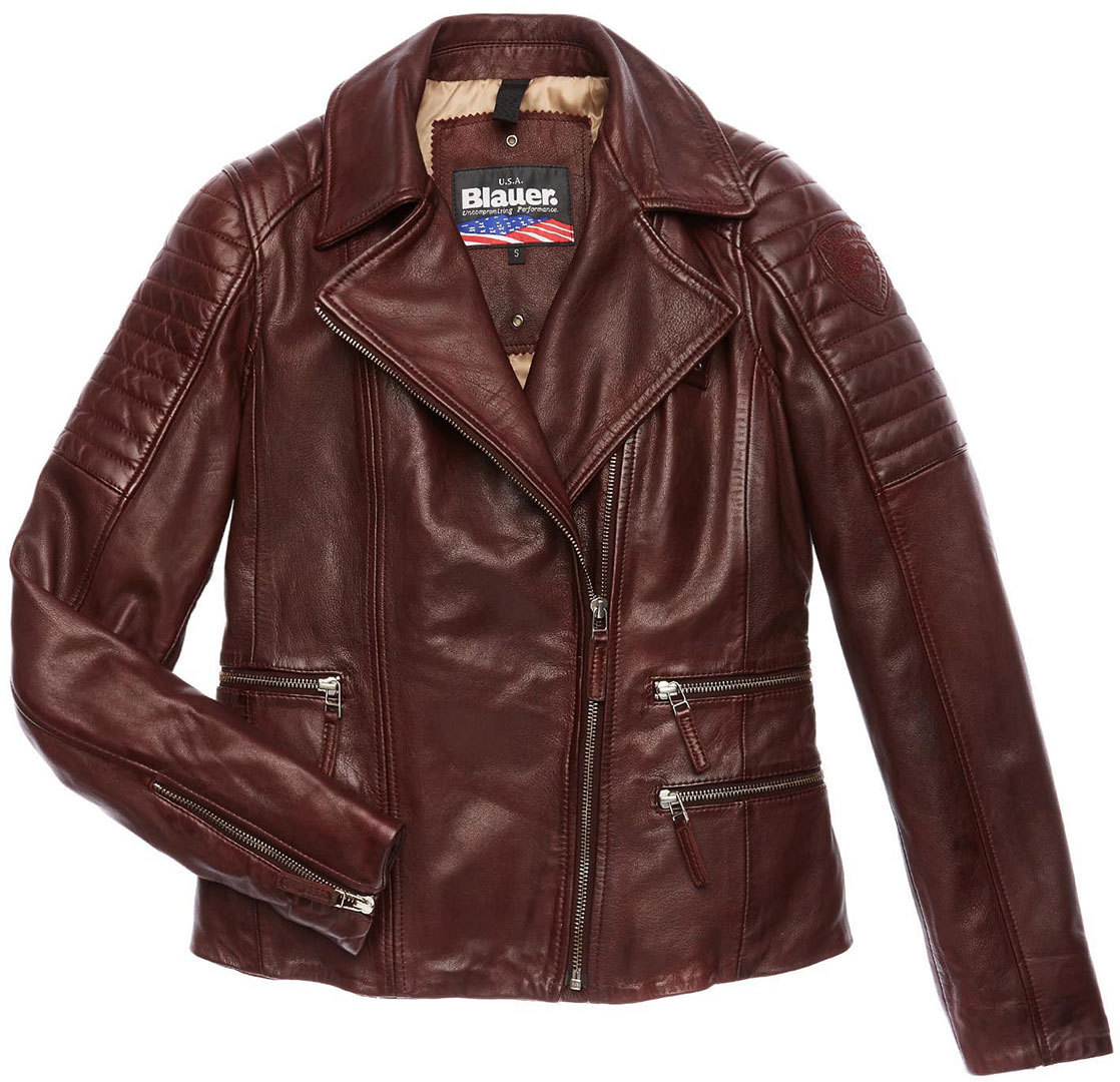 Blauer USA Icon Ladies Leather Jacket, brown, Size XS for Women, brown, Size XS for Women
