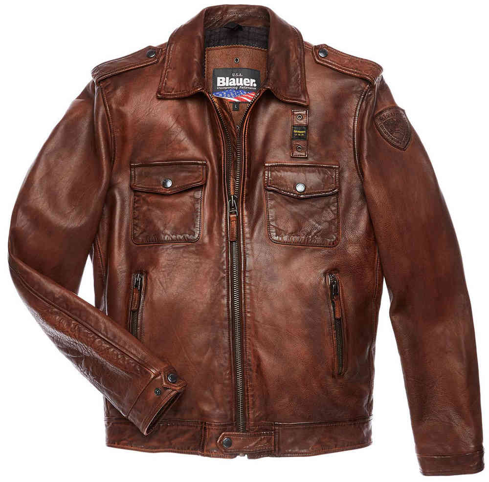 Giubbotto di pelle blauer uomo cheap