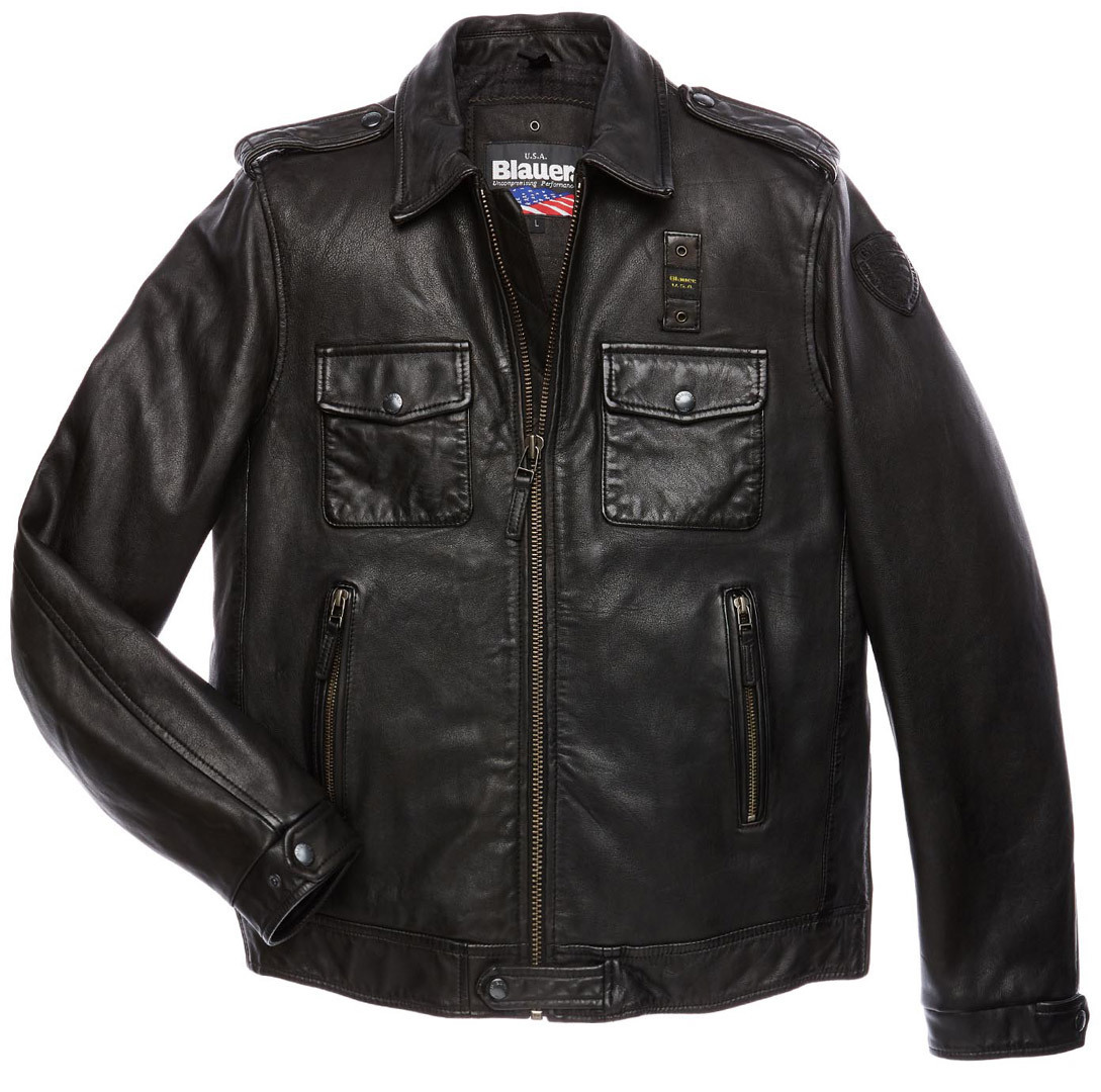 Blauer USA Dallas Leren jas, zwart, afmeting S