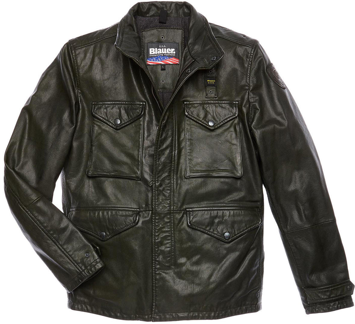 Blauer USA Michigan Leather Jacket, black, Size S, black, Size S