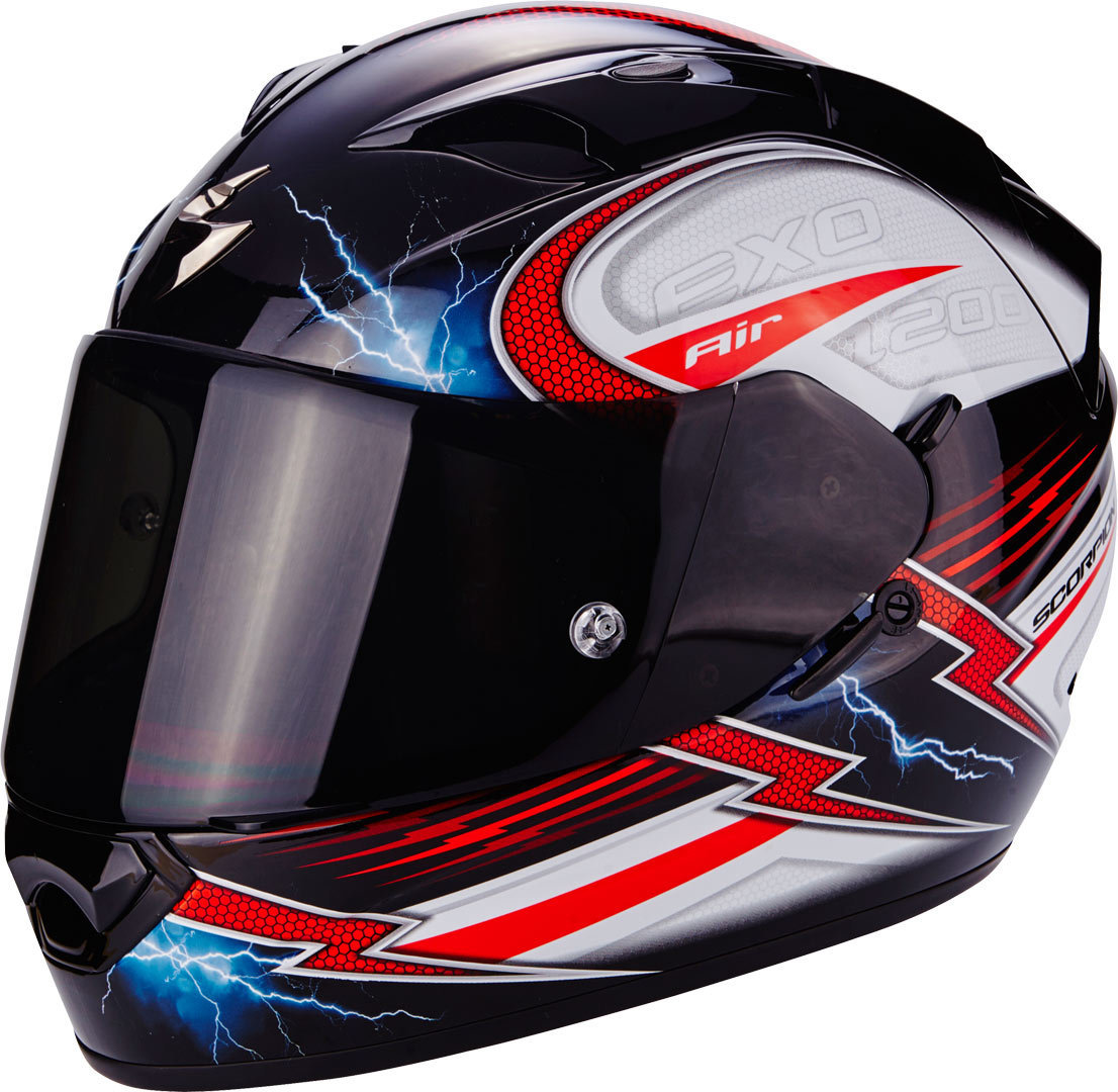 Scorpion Exo 1200 Air Fulgur Helmet, black-white-red, Size XS, XS Black White Red unisex