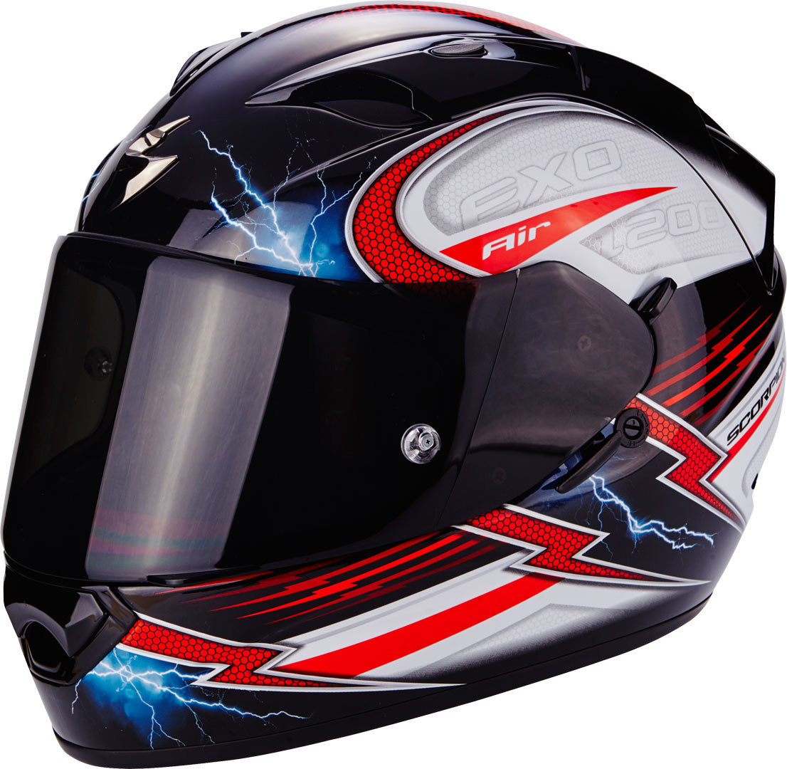 Scorpion Exo 1200 Air Fulgur Helmet, black-white-red, Size XS, black-white-red, Size XS