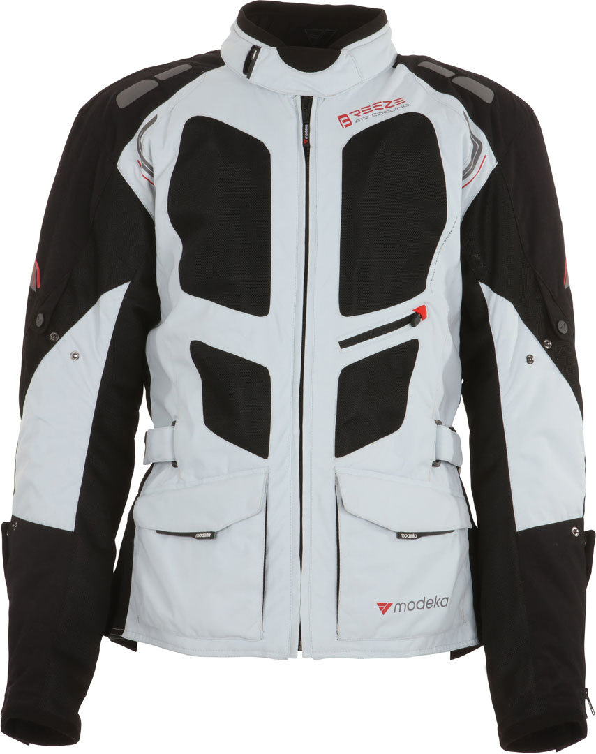 Modeka Breeze Textile Jacket Long, black-grey, Size S, black-grey, Size S