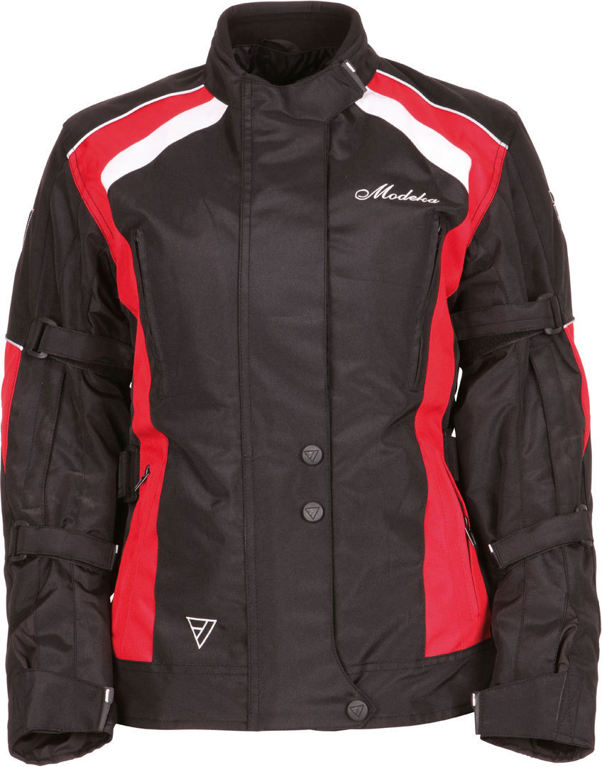 Modeka Janika Ladies Motorcycle Textile Jacket, black-red, Size 34 for Women, black-red, Size 34 for Women