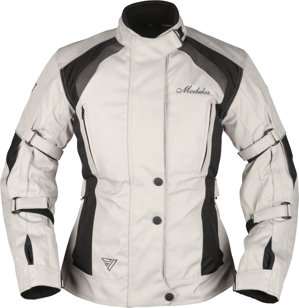 Modeka Janika Ladies Motorcycle Textile Jacket, black-grey, Size 44 for Women, black-grey, Size 44 for Women