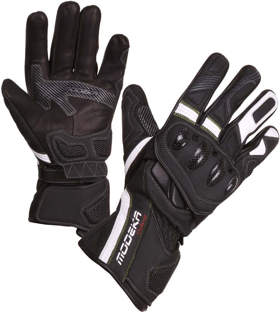 Modeka Challenge L Motorcycle Gloves, black-white, Size 3XL, black-white, Size 3XL