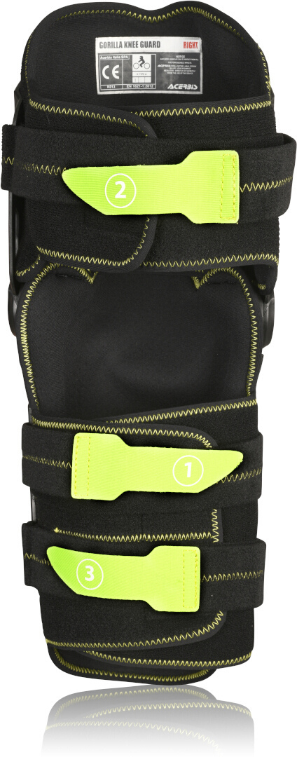Side view of Acerbis Gorilla Knee Protectors, black-yellow for Men
